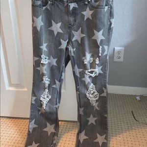 Never worn star print jeans